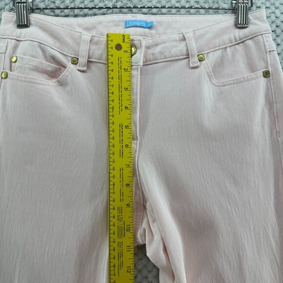 J McLaughlin Pants Womens 6 Pink Stretchy Straight Leg Mid Rise Preppy Casual - Picture 13 of 16